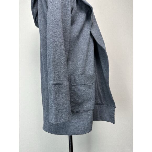 ANN TAYLOR LOFT Cardigan XS Open Front Hooded Cotton Blend Gray Classic - Picture 8 of 16